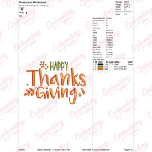 Happy Thanksgiving Embroidery Pattern