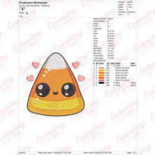Halloween Kawaii Candy Corn Embroidery Design