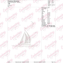 Sailboat At Night Machine Embroidery Design