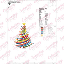 Colorful Christmas Tree Embroidery Design