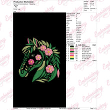 Beautiful Floral Horses Embroidery Design