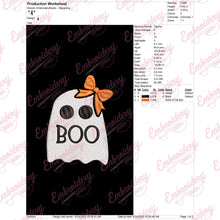 Halloween Boo Ghost Girl Embroidery Design