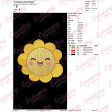 Smiling Sun Embroidery Design