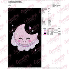 Simple Moon Machine Embroidery Design