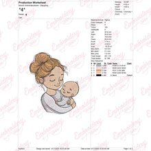Mother and Baby Embroidery Design