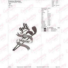 Golf Master Embroidery Design