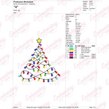 Festive Christmas Tree Lights Embroidery Design