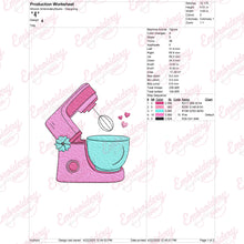 Kitchen Mixer Embroidery Design