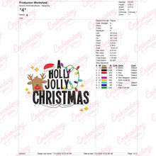 A Holly Jolly Christmas Title Embroidery Design
