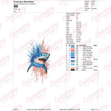 Colorful Shark Embroidery Design