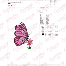 Butterfly on Flower Embroidery Design