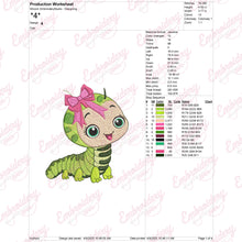 Cute Caterpillar Embroidery Design