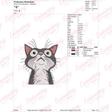 Funny Cat Looking Upwards Embroidery Design