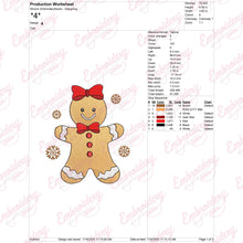 Christmas Gingerbread Girl Embroidery Design