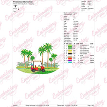 Golf Cart Machine Embroidery Design
