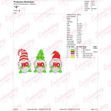 Christmas Ho Ho Ho Gnomes Embroidery Design