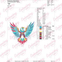 Colorful Flying Eagle Embroidery Design