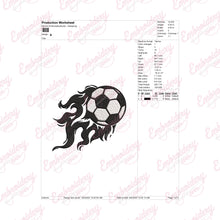 Soccer Ball on Fire Embroidery Design