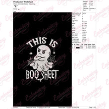 This Is Boo Sheet Spider Halloween Embroidery Design