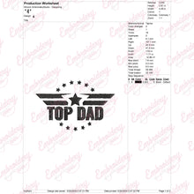 Top Dad Father's Day Embroidery Design