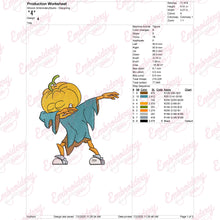 Halloween Scarecrow Doing the Dab Embroidery Design