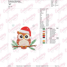 Christmas Snowy Owl Embroidery Design