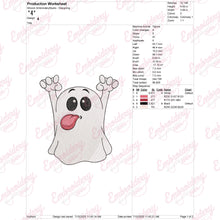 Cute Cartoon Ghost Halloween Embroidery Design
