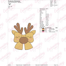 Christmas Reindeer Bow Embroidery Design