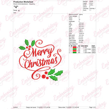 Decorative Merry Christmas Embroidery Design