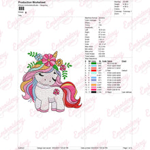Floral Unicorn Embroidery Design