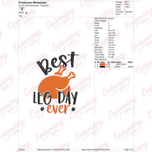 Thanksgiving Best Leg Day Embroidery Design