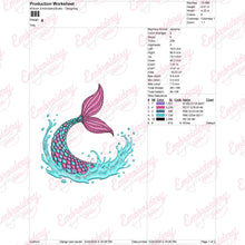 Water Wave Mermaid Embroidery Design