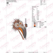 Crazy Peeking Flamingo Embroidery Design