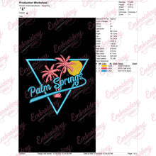Palm Springs Logo Embroidery Design