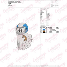 Football Ghost Halloween Embroidery Design