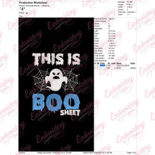 Halloween This Is Boo Sheet Embroidery Design