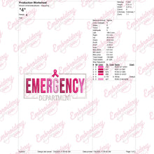 Emergency Room Nurse Breast Cancer Embroidery Design