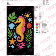 Seahorse Under The Sea Machine Embroidery Design