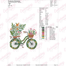 Blooming Bicycle Embroidery Design