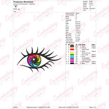 Camera Shutter in Eye Embroidery Design