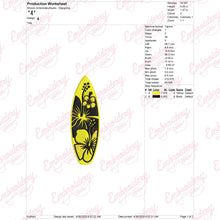 Surfboard Decal Custom Embroidery Design