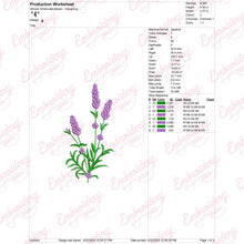 Lavender Flower Machine Embroidery Design