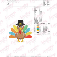 Cute Thanksgiving Turkey Embroidery Design