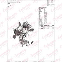 Crazy Zebra Embroidery Design