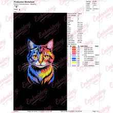 Cat Spalash Embroidery Design