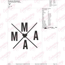 Mama Crossed Arrows With Heart Embroidery Design