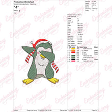 Dabbing Penguin Christmas Embroidery Design