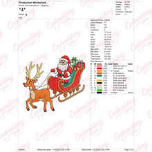 Santa's Christmas Sleigh Ride Embroidery Design