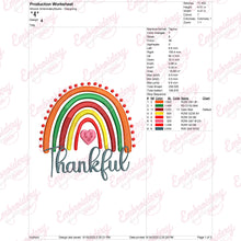 Thankful Teacher Rainbow Thanksgiving Embroidery Design