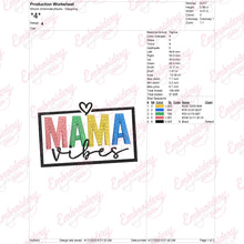 Mama Vibes Embroidery Design